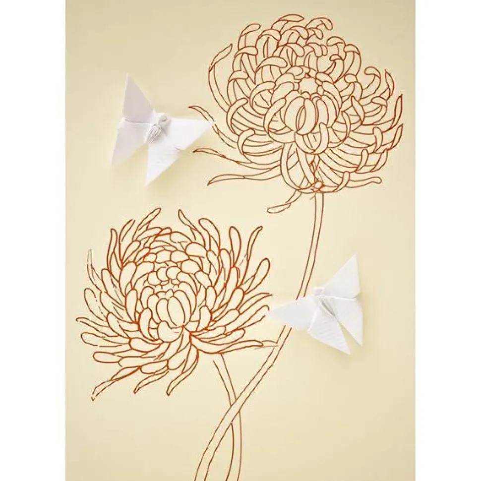 Card Chrystanthemum Butterflies