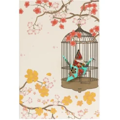 Card Crane in Cage Fans Aqua