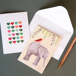 Card Hanging Cranes Rainbow