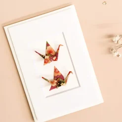 Card Twin Crane Blossom Purple
