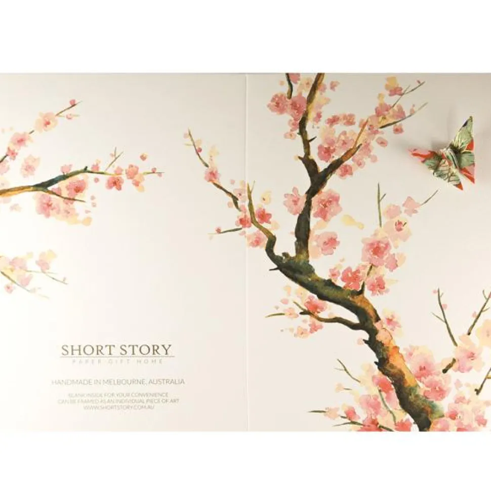 Card Watercolour Sakura Tree Pink