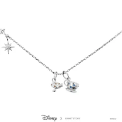 Disney Necklace Charm Diamante Alice Teacup