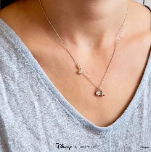 Disney Necklace Charm Diamante Apple
