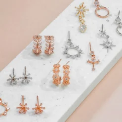 Drop Earring Diamante Cross