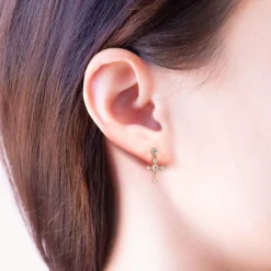Drop Earring Diamante Cross