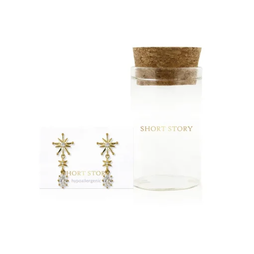 Drop Earring Diamante Evening Star Gold