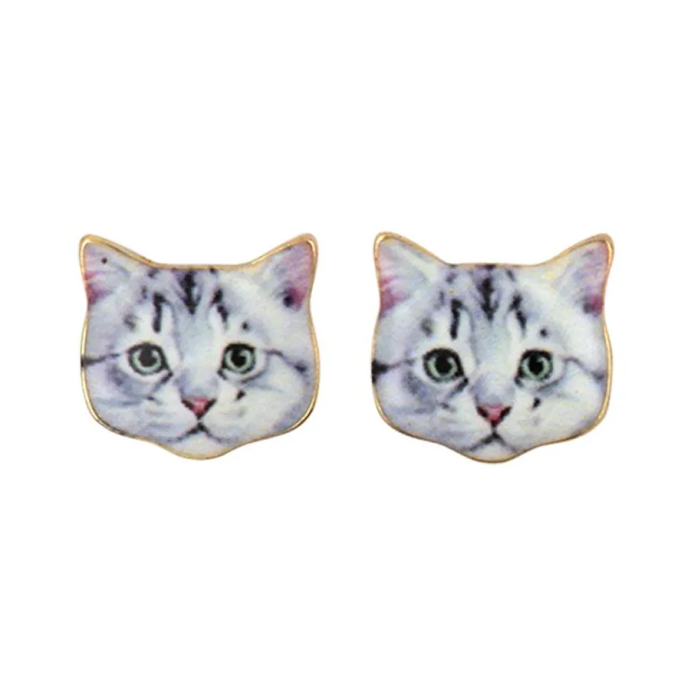Earring Cat Grey