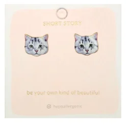 Earring Cat Grey