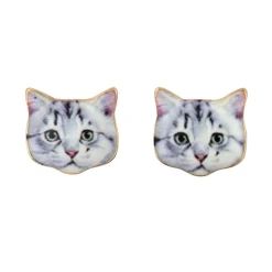 Earring Cat Grey