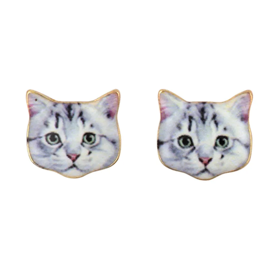 Earring Cat Grey