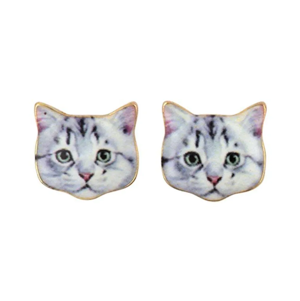 Earring Cat Grey