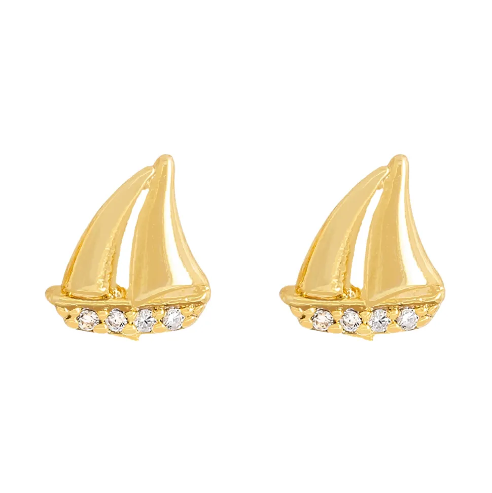 Earring Diamante Sailing Boat