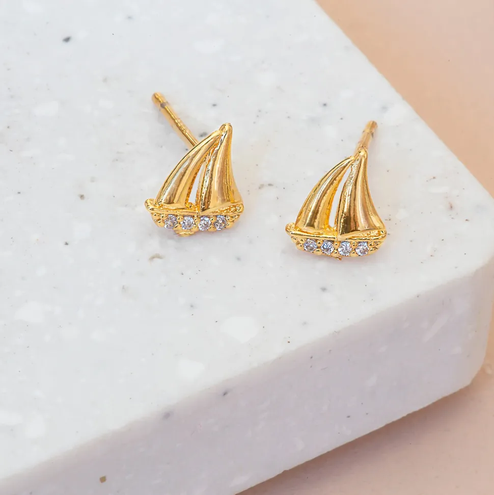 Earring Diamante Sailing Boat