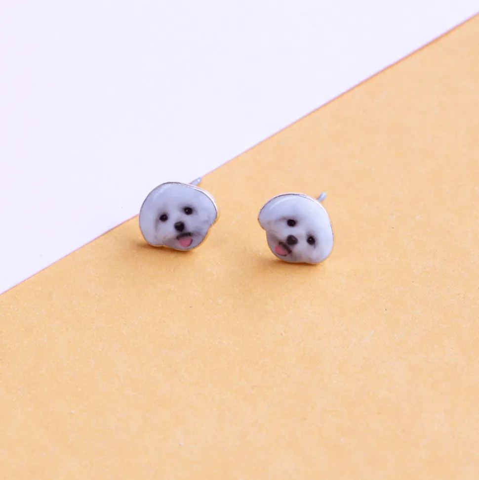 Earring Puppy Maltese