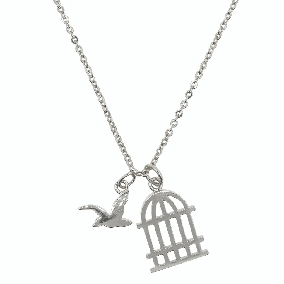 Necklace Bird and Cage