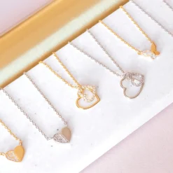 Necklace Diamante Half Heart