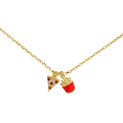 Necklace Diamante Pizza and Fries