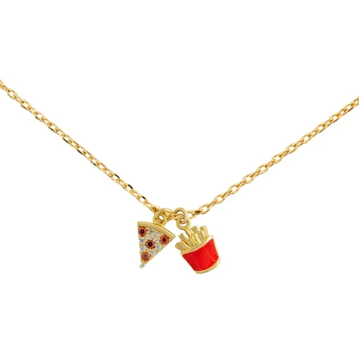 Necklace Diamante Pizza and Fries