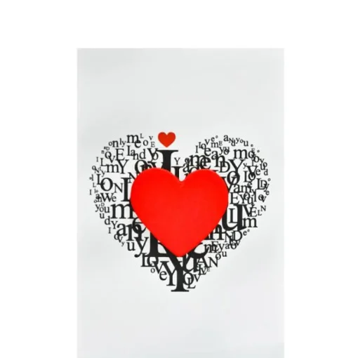 Small Card Heart of Letters