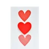 Small Card Three Hearts Red
